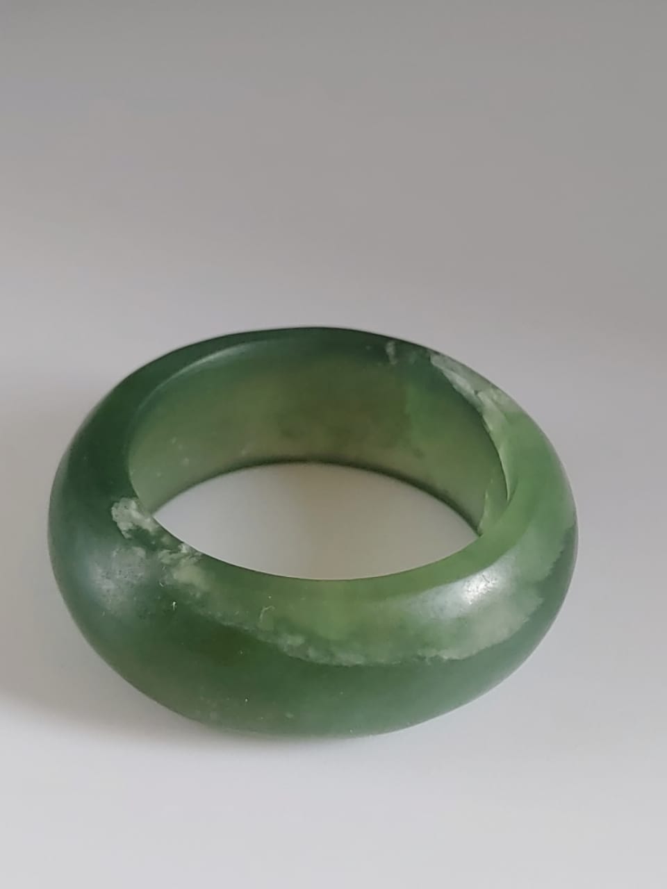 Wide Green Stone Bangle