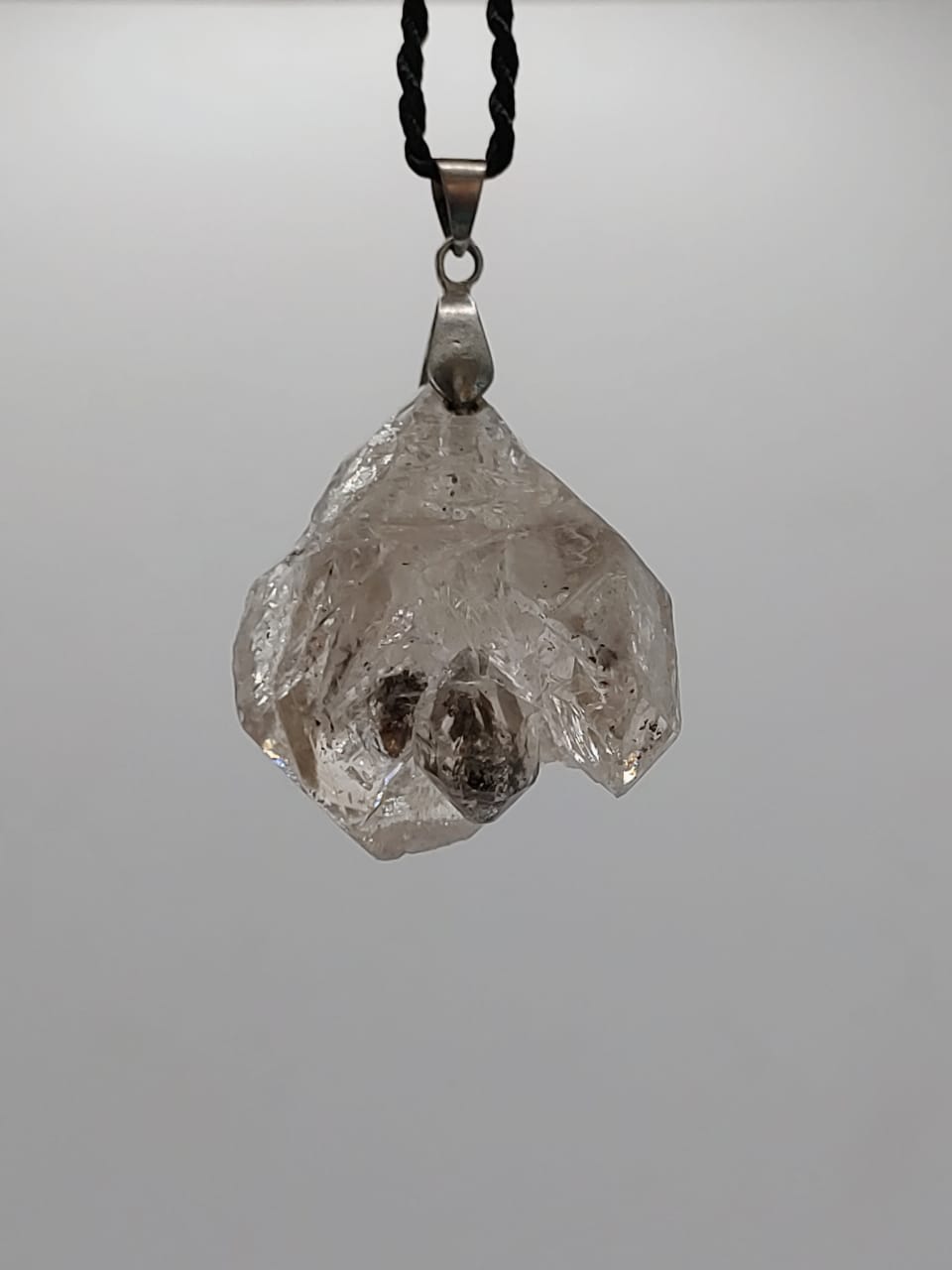 Large Clear Crystal Cluster Pendant
