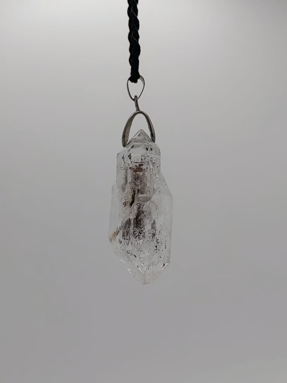 Natural-Form Clear Crystal Pendant